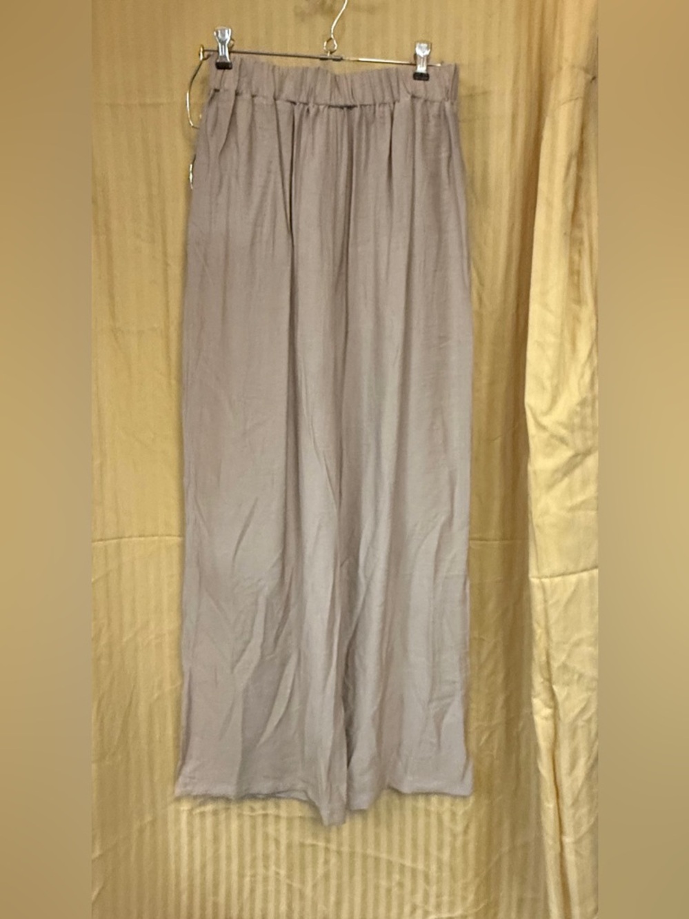 Wide-Leg Linen Blend Pants in Tan - Picture 2 of 8
